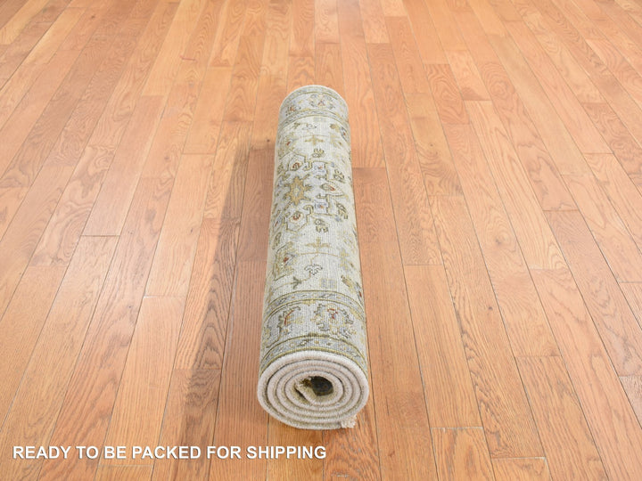 3'0" x 5'1" New Hand Knotted Ivory Wool Rectangle Oriental Rug - MOA10278062