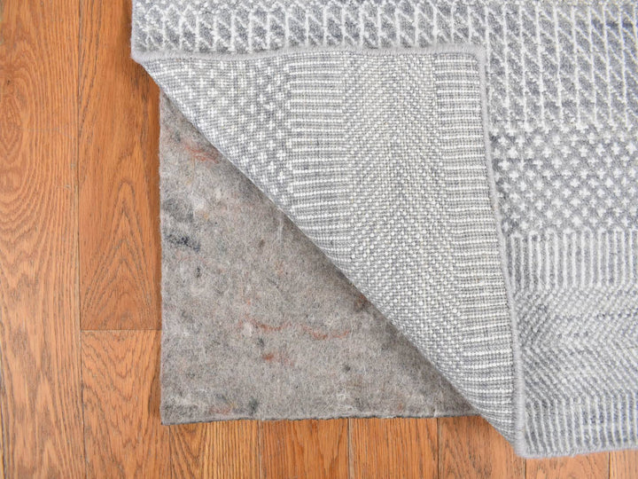 2'6" x 12'0" New Hand Knotted Blue Wool & Silk Runner Oriental Rug - MOA10278067