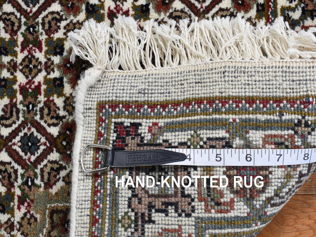 2'7" x 11'10" New Hand Knotted Ivory Wool & Silk Runner Oriental Rug - MOA10278068