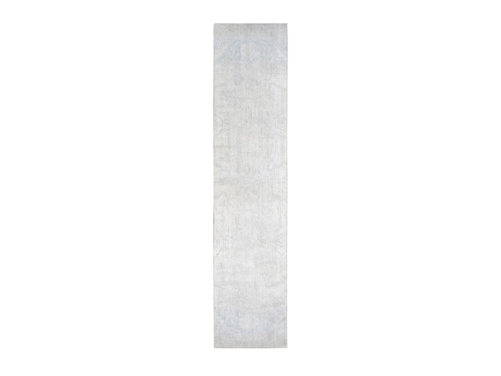 2'8" x 12'0" New Hand Knotted Ivory Wool Runner Oriental Rug - MOA10278070