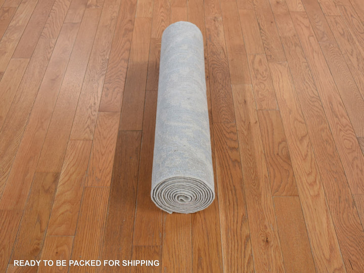 2'8" x 12'0" New Hand Knotted Ivory Wool Runner Oriental Rug - MOA10278070