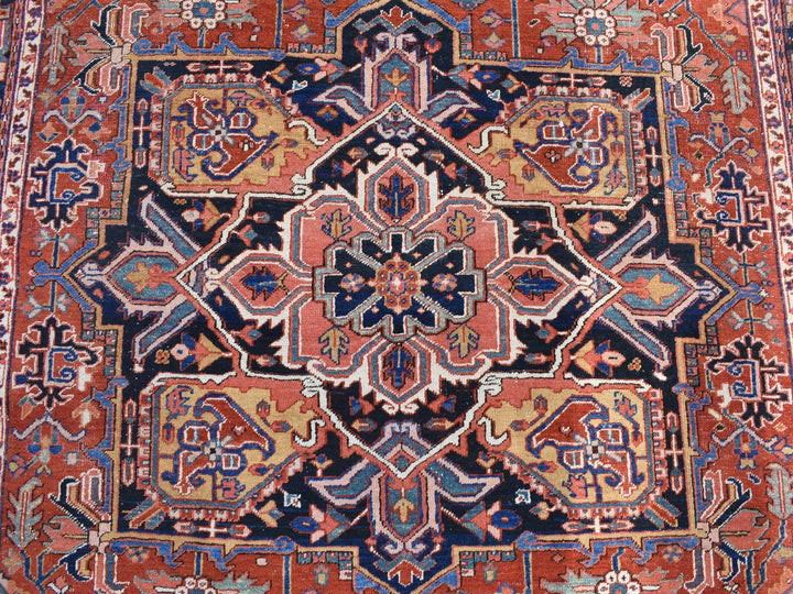 8'6" x 12'0" Vintage Hand Knotted Red Wool Rectangle Oriental Rug - MOA10278071