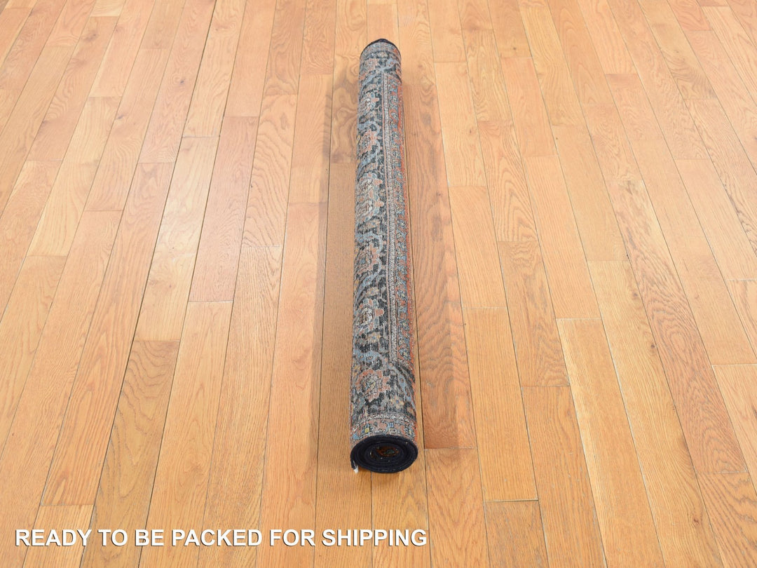 4'1" x 6'4" Vintage Hand Knotted Blue Wool Rectangle Oriental Rug - MOA10278073