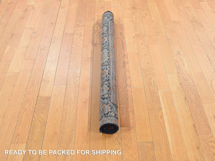 4'1" x 6'4" Vintage Hand Knotted Blue Wool Rectangle Oriental Rug - MOA10278073