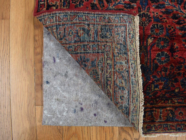 2'2" x 13'1" Vintage Hand Knotted Red Wool Runner Oriental Rug - MOA10278090