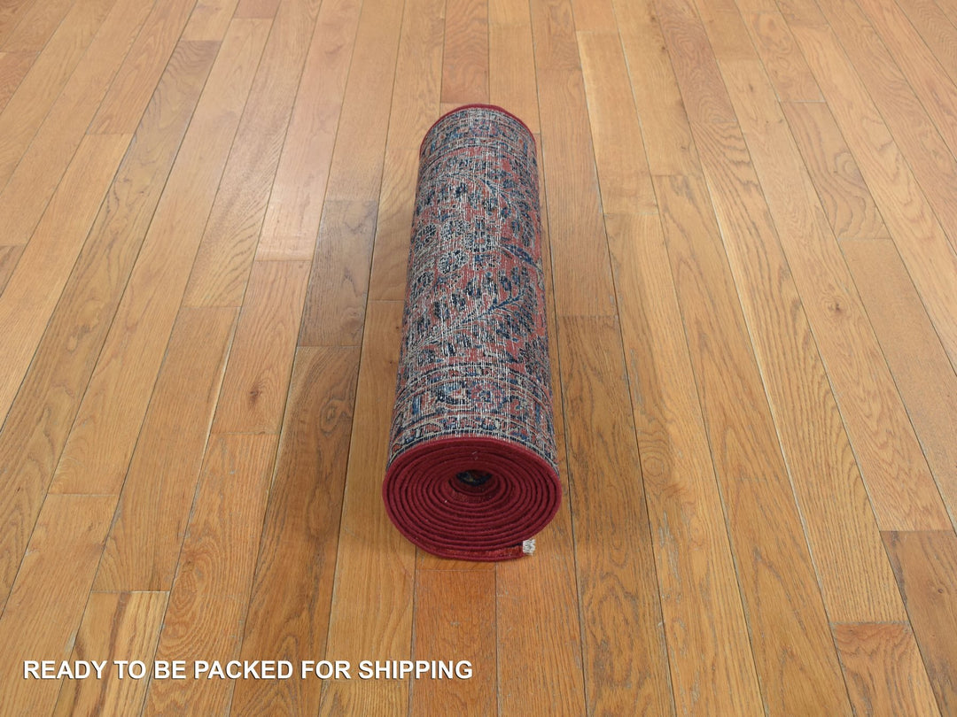 2'2" x 13'1" Vintage Hand Knotted Red Wool Runner Oriental Rug - MOA10278090