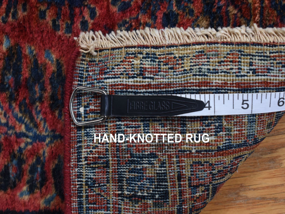 2'2" x 13'1" Vintage Hand Knotted Red Wool Runner Oriental Rug - MOA10278090