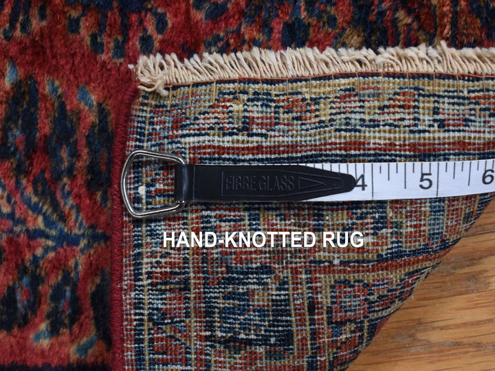 2'2" x 13'1" Vintage Hand Knotted Red Wool Runner Oriental Rug - MOA10278090