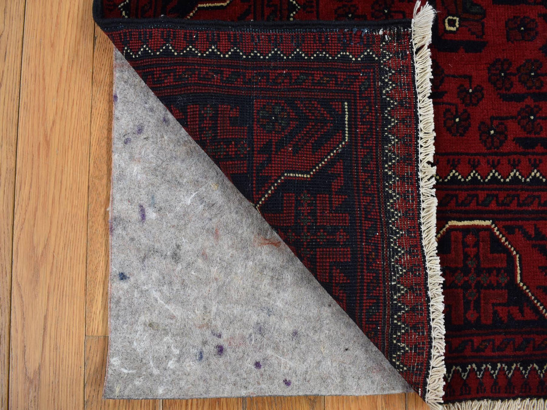 3'4" x 4'8" New Hand Knotted Red Wool Rectangle Oriental Rug - MOA10278091
