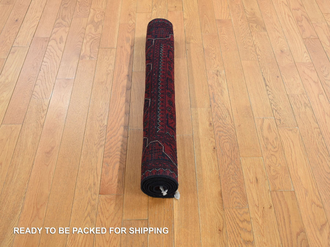 3'4" x 4'8" New Hand Knotted Red Wool Rectangle Oriental Rug - MOA10278091