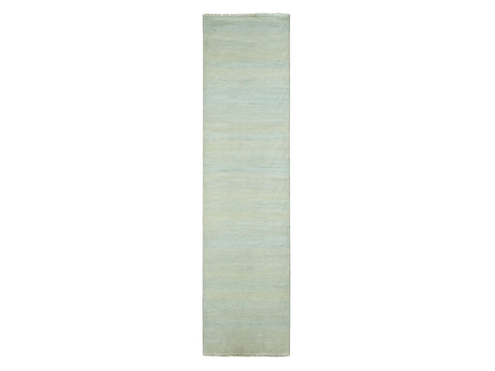 2'6" x 9'10" New Hand Knotted Blue Wool & Silk Runner Oriental Rug - MOA10278094