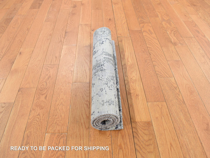 2'1" x 3'0" New Hand Knotted Ivory Wool & Silk Rectangle Oriental Rug - MOA10278102