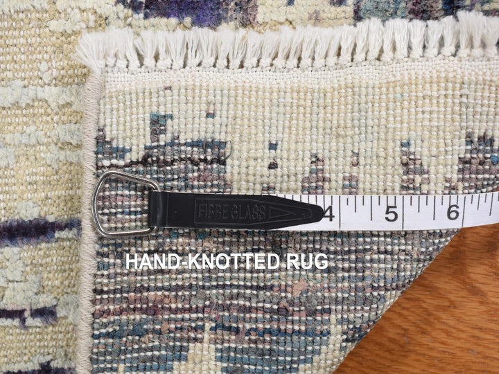 2'0" x 3'2" New Hand Knotted Grey Wool & Sari Silk Rectangle Oriental Rug - MOA10278104