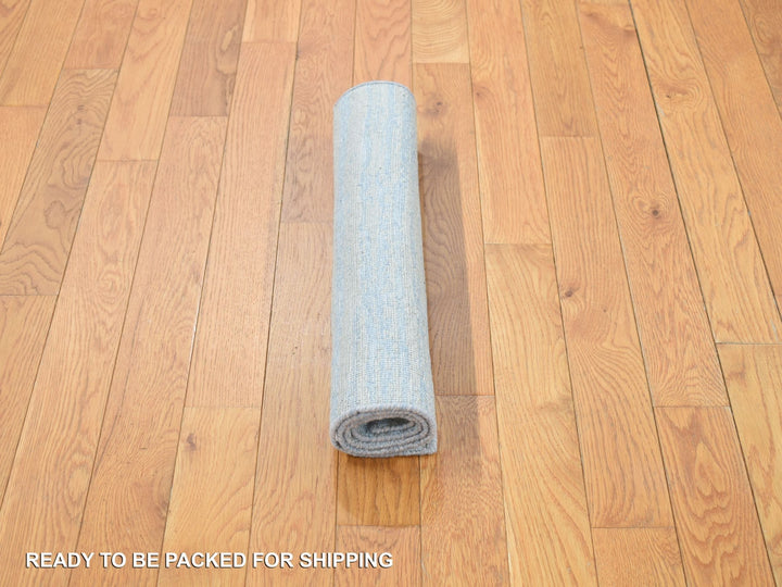 2'0" x 3'0" New Hand Knotted Blue Wool & Silk Rectangle Oriental Rug - MOA10278106