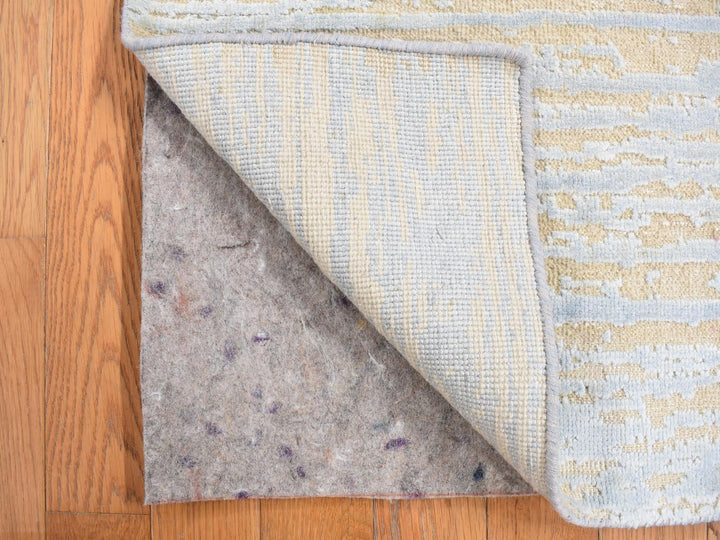 2'0" x 3'0" New Hand Knotted Blue Wool & Silk Rectangle Oriental Rug - MOA10278108