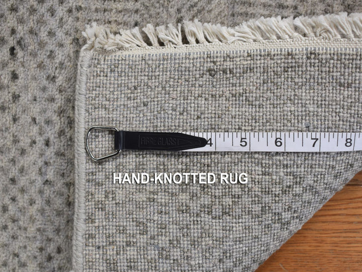 2'6" x 9'10" New Hand Knotted Grey Wool Runner Oriental Rug - MOA10278114