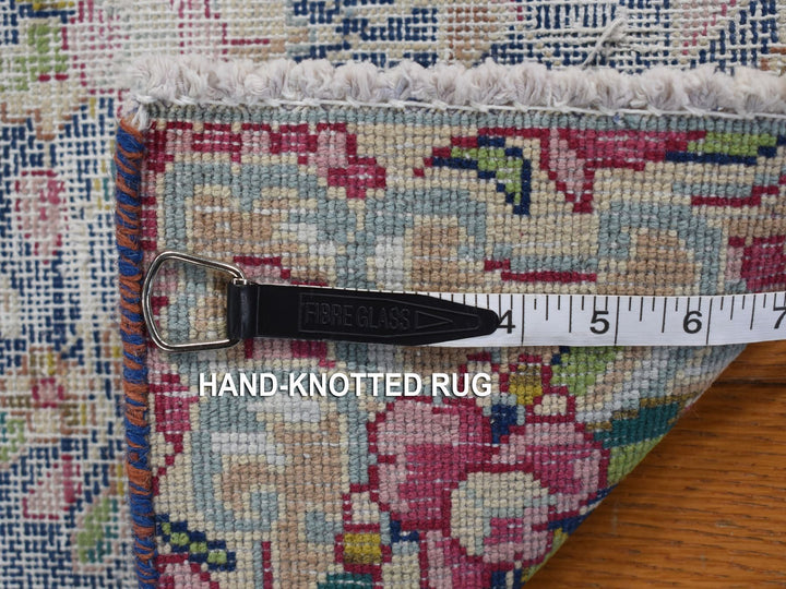 1'7" x 2'2" Vintage Hand Knotted Blue Wool Rectangle Oriental Rug - MOA10278120