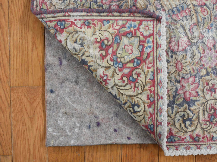 1'8" x 1'9" Vintage Hand Knotted Blue Wool Square Oriental Rug - MOA10278124