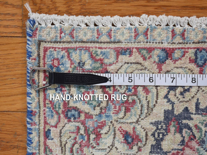 1'7" x 1'8" Vintage Hand Knotted Blue Wool Square Oriental Rug - MOA10278125