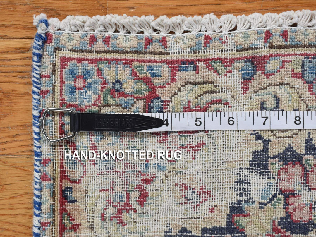 1'7" x 2'2" Vintage Hand Knotted Blue Wool Rectangle Oriental Rug - MOA10278126