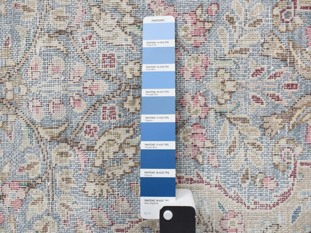 1'10" x 3'7" Vintage Hand Knotted Blue Wool Rectangle Oriental Rug - MOA10278134
