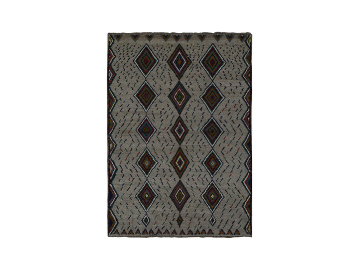 3'10" x 5'8" New Hand Knotted Brown Wool Rectangle Oriental Rug - MOA10278141