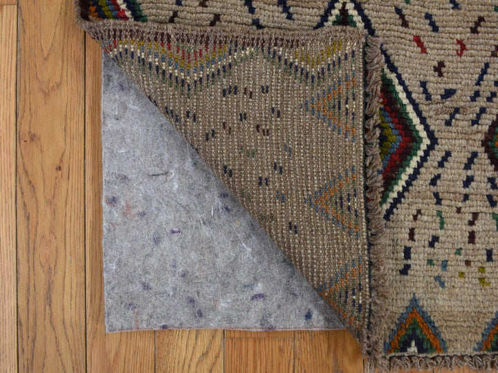 3'10" x 5'8" New Hand Knotted Brown Wool Rectangle Oriental Rug - MOA10278141