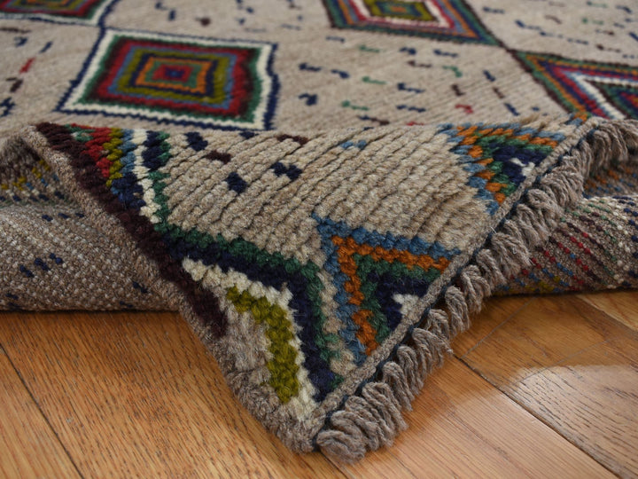 3'10" x 5'8" New Hand Knotted Brown Wool Rectangle Oriental Rug - MOA10278141