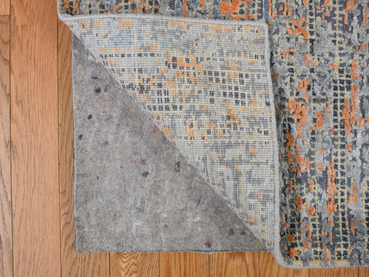 8'10" x 12'2" New Hand Knotted Blue Wool & Silk Rectangle Oriental Rug - MOA10278142