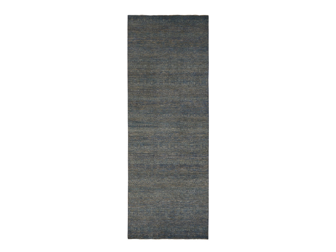 5'0" x 14'0" New Hand Knotted Blue Wool Runner Oriental Rug - MOA10278148