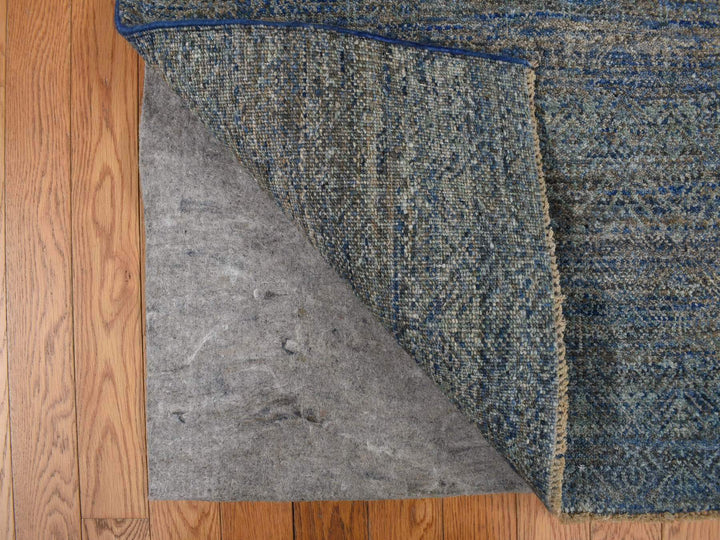 5'0" x 14'0" New Hand Knotted Blue Wool Runner Oriental Rug - MOA10278148