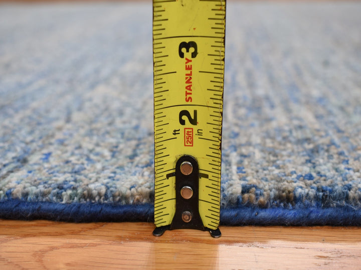 5'0" x 14'0" New Hand Knotted Blue Wool Runner Oriental Rug - MOA10278148