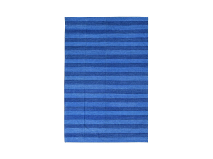 6'0" x 9'3" New Hand Woven Blue Cotton Rectangle Oriental Rug - MOA10278160