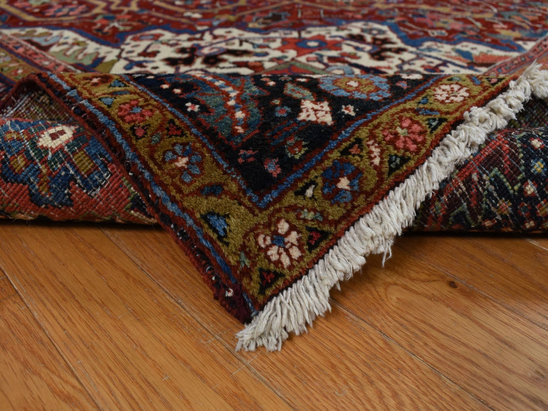 8'3" x 11'9" Vintage Hand Knotted Red Wool Rectangle Oriental Rug - MOA10278162