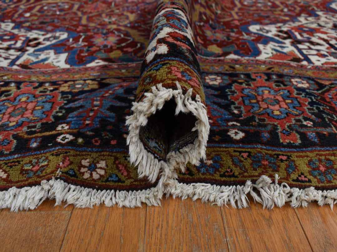 8'3" x 11'9" Vintage Hand Knotted Red Wool Rectangle Oriental Rug - MOA10278162