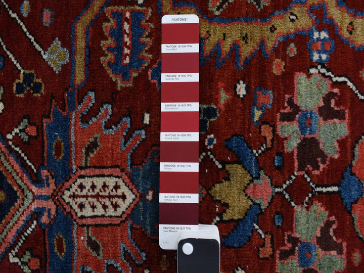 8'3" x 11'9" Vintage Hand Knotted Red Wool Rectangle Oriental Rug - MOA10278162