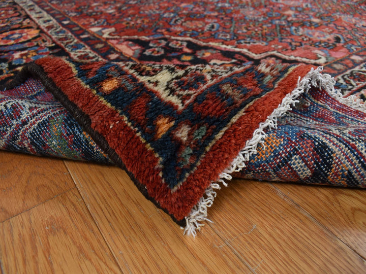 8'5" x 11'3" Vintage Hand Knotted Red Wool Rectangle Oriental Rug - MOA10278163
