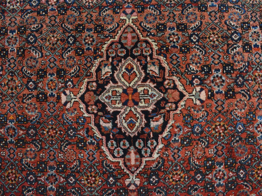 8'5" x 11'3" Vintage Hand Knotted Red Wool Rectangle Oriental Rug - MOA10278163