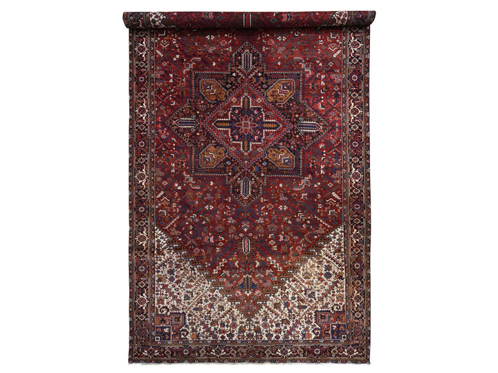 10'9" x 22'5" Vintage Hand Knotted Red Wool Rectangle Oriental Rug - MOA10278172