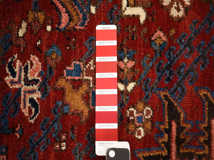 10'9" x 22'5" Vintage Hand Knotted Red Wool Rectangle Oriental Rug - MOA10278172