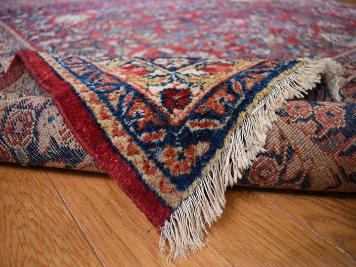 9'0" x 19'4" Vintage Hand Knotted Red Wool Rectangle Oriental Rug - MOA10278173