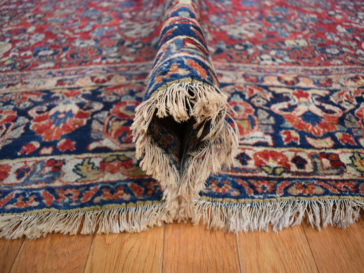 9'0" x 19'4" Vintage Hand Knotted Red Wool Rectangle Oriental Rug - MOA10278173