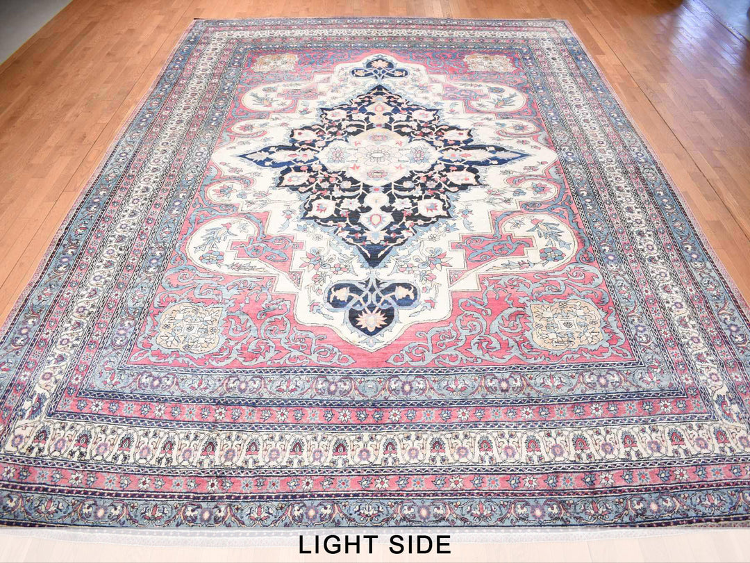 11'1" x 15'4" Vintage Hand Knotted Red Wool Rectangle Oriental Rug - MOA10278174