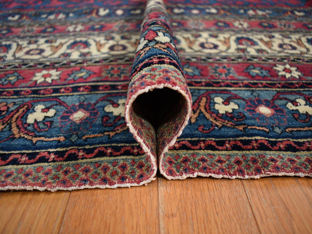 11'1" x 15'4" Vintage Hand Knotted Red Wool Rectangle Oriental Rug - MOA10278174
