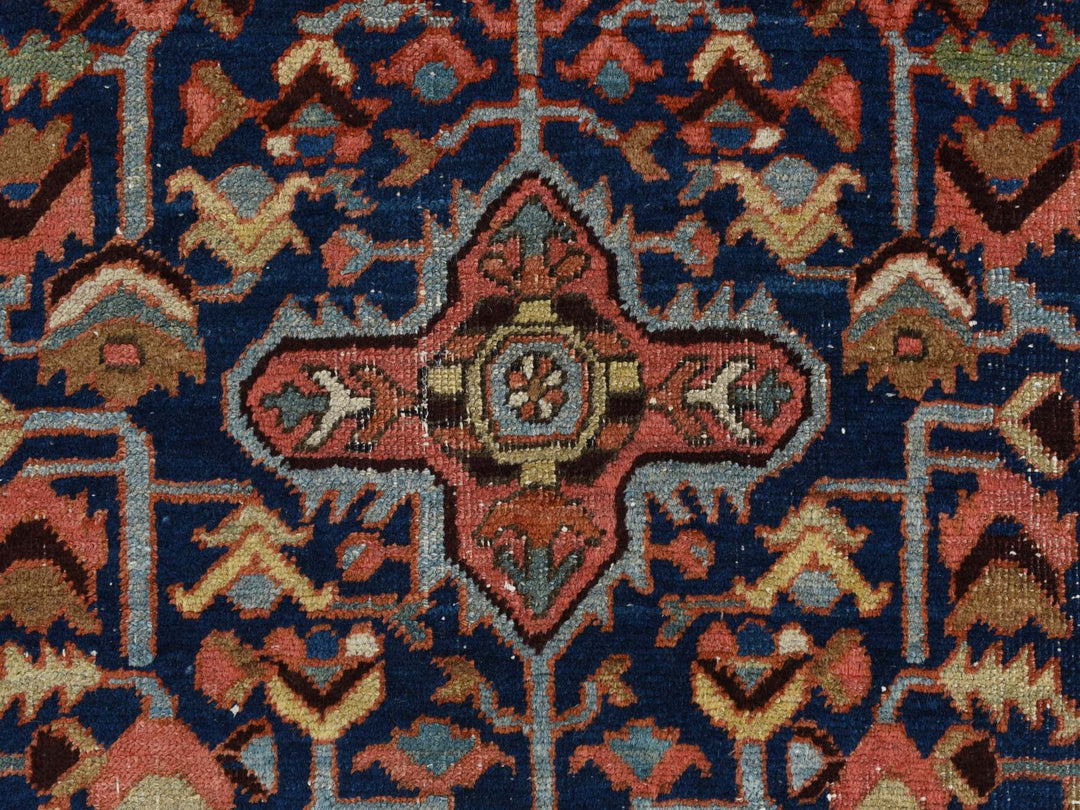 4'6" x 5'6" Vintage Hand Knotted Blue Wool Rectangle Oriental Rug - MOA10278184