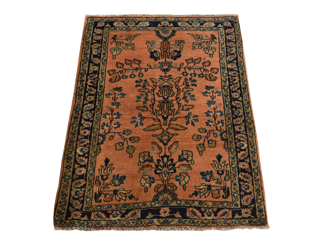 1'10" x 2'8" Vintage Hand Knotted Red Wool Rectangle Oriental Rug - MOA10278186