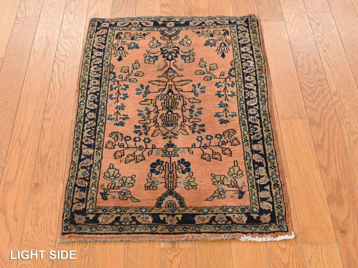 1'10" x 2'8" Vintage Hand Knotted Red Wool Rectangle Oriental Rug - MOA10278186