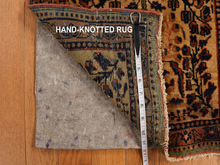 2'0" x 3'0" Vintage Hand Knotted Yellow Wool Rectangle Oriental Rug - MOA10278191
