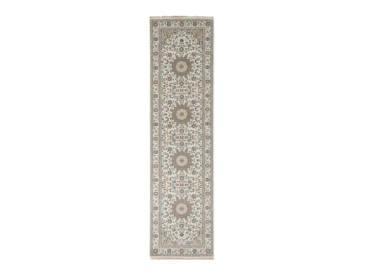 2'9" x 10'2" New Hand Knotted Ivory Wool Runner Oriental Rug - MOA10278205