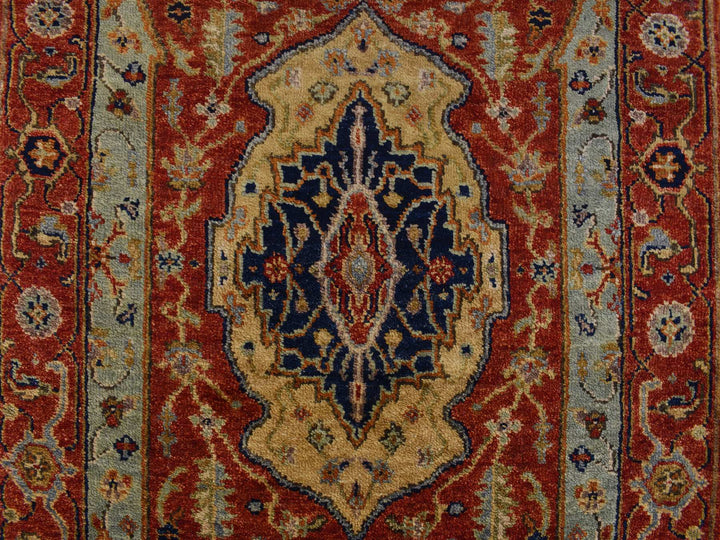 2'7" x 17'7" New Hand Knotted Red Wool Runner Oriental Rug - MOA10278209